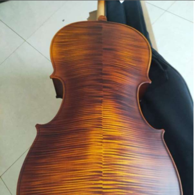 Color Brilliancy Handmade Solid Wood Patterned Cello Strings Instrument for Beginners to Play