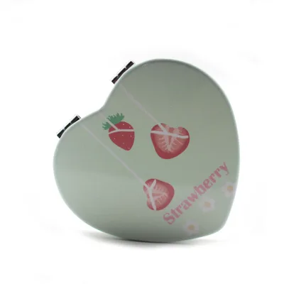 Compact Pocket Folding Portable Strawberry Sublimation Cosmetic Heart Shape Travel Mirror