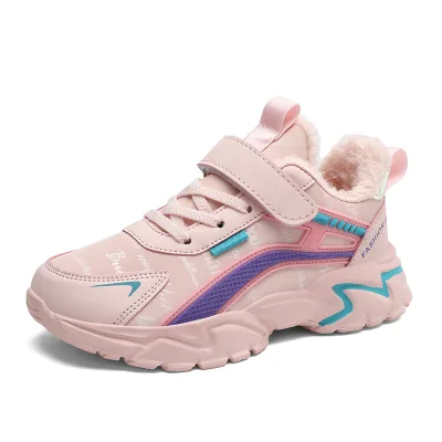 2023 New Kids Sneakers Breathable Children's Shoes Warm Children's air Cushion Microfiber Girls Walking Shoes