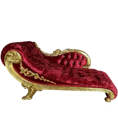 Factory-Direct Sale European Style High-Back Reclining Solid Wood King-Size Chaise Lounge Sofa Chair for Overseas Weddings