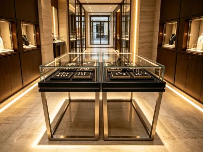 New Arrivals Custom Jewellery Displays High End Earrings Pedestal Showcase Cabinet with LED for Fashion Jewelry Pendants Charms
