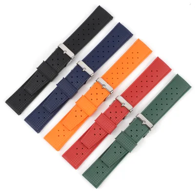 Tropical Quick Release Waterproof Silicone Rubber Sports Watch Band Premium Dive Strap 20mm 22mm 3mm Thickness Multi-color