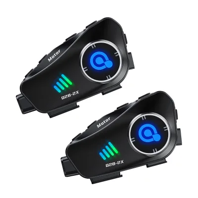 Q28 2X 2025 New Outdoor Riding Motorcycle Intercom for Helmet Motor Headphone with Camera 500M Talking Recorder Headset SD Card