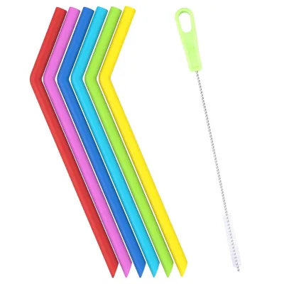 Silicone Folding Straw Drinking Boba Custom Silicone Straw