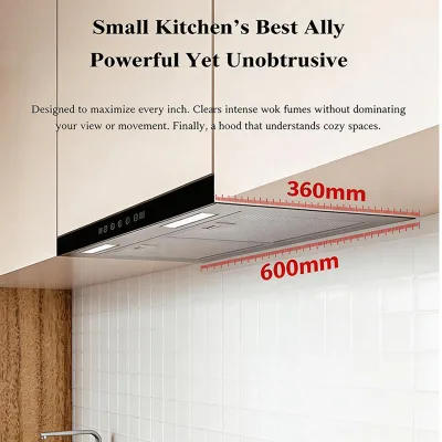 Key Touch Control Range Hood with Strong Suction Easy to Clean Oil Stains Small Wall Mounted Household Range Hood