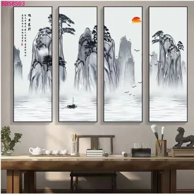 Modern Simple Landscape Painting Fashion Custom Design Printing Wall Art 3d Crystal Porcelain Painting