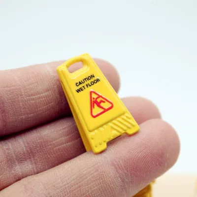 1:12Dollhouse Mini Miniature Caution Slippery Floor Warning Sign, Vomit Scene Setup