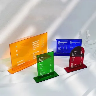 Custom Restaurant Menu Acrylic Menu Business Sign Acrylic Table Sign