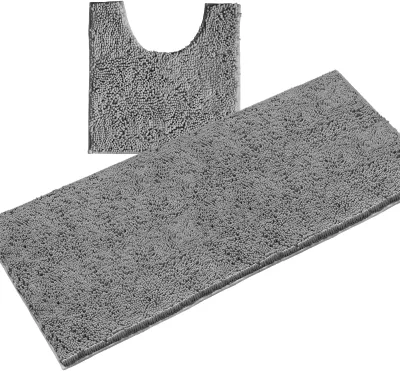 2 Pieces Set Anti-slip Bathroom Floor Mat Toilet  Bathroom Rug Microfiber Non slip Plush Bath Mat Carpet Cheap Price
