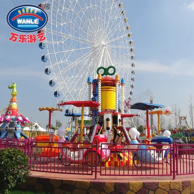 Self-control Plane Amusement Ride with Manual Elevation System and Cartoon Designs for Children Entertainment Centers