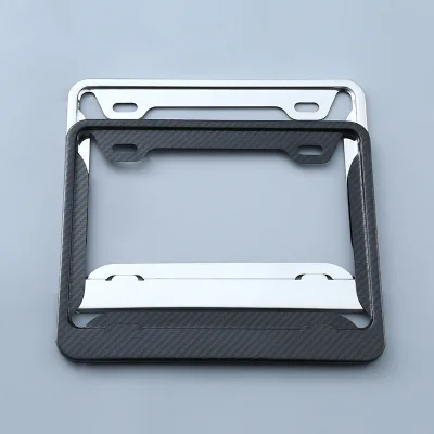 EU Carbon Fiber Silver Motorcycle & Car License Plate Frame Stainless Steel Product Category