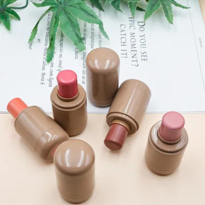 Private Label Velvet Mud Dual Use Blush Tint Matte Finish High Pigment Nude Brown Series Smudge Proof Low MOQ Pocket Blush