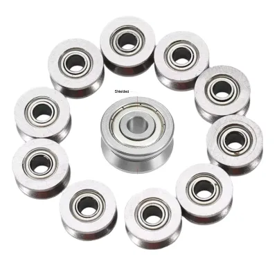 V groove Guide Bearing V624ZZ Deep groove Ball Bearing Size 4*13*6mm for Wheel Pulley Track Roller