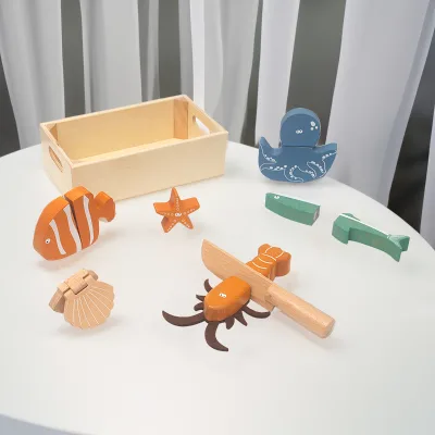 Wooden Seafood Toys for Early Education Children's Educational Toy Set