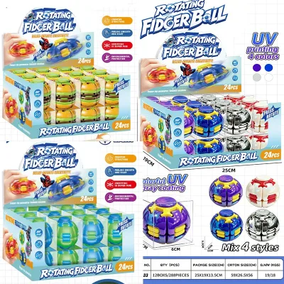 Electroplated Plastic Spiky Burger Fruit Stress-Relief Press-and-Spin Fingertip Spinner Decompression Toy for Youth