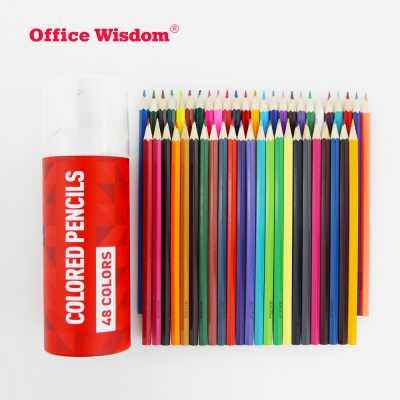 48 Colour Pencil and Drawing Colors Pencil Hot Sell Paper Tube Packaging Colored Pencils for Student Gift
