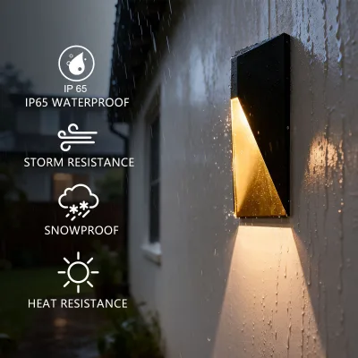 Unique Triangle 14 Inch LED Exterior Wall Light 15W 5CCT Tunable IP65 Waterproof for Commercial Residential Projects