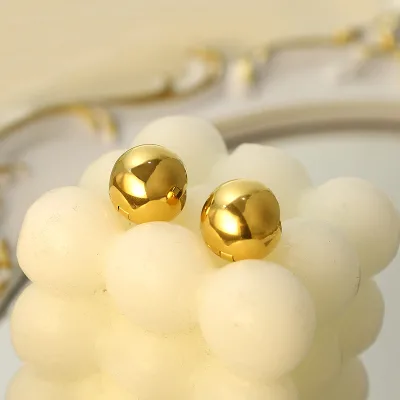 Luxury Minimalist Pearl Stud Earrings Gold-color Plating Stainless Steel Trendy Party Elegant Women