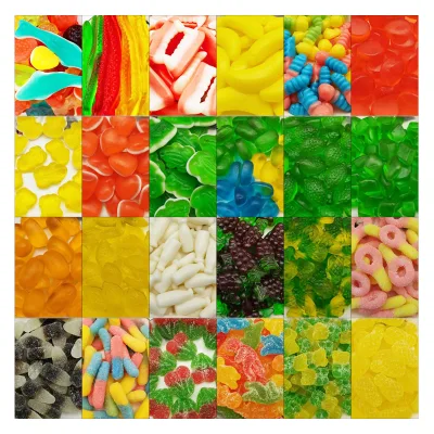 Bulk Halal Vegan Freeze-Dried Candy Gummies Corn Sharks Watermelon Sour Worms Bonbons Freeze Dried Gummy Manufacturer