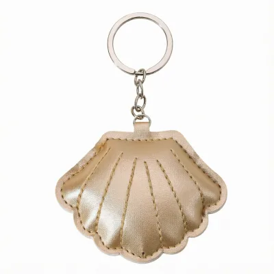Seashell Alloy Keychain Ocean Style Bag Charm with Lanyard Car Bag Pendant Accessories Silk Screen Printing