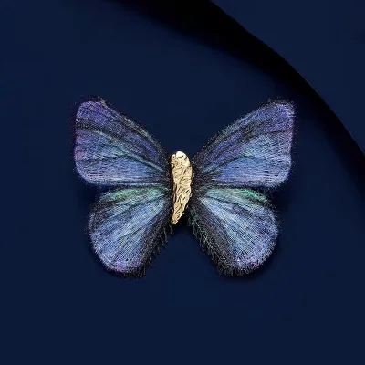 Fashion Jewelry Brooches,High-End Lightweight Gradient Embroidery Women's Vintage Pattern Butterfly Brooch