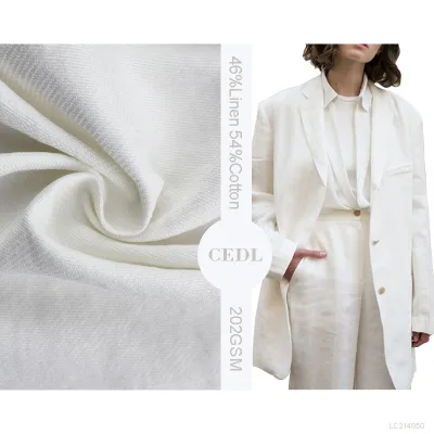 Manufacturers Direct Sales Exquisite Linen Cotton Solid Fabric for Coat or Suits