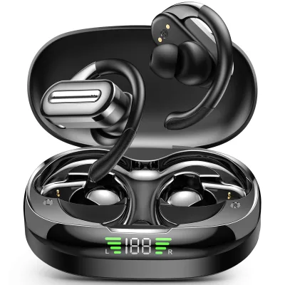 SP36 Wireless Sports Earphones Over-Ear Rotatable Hook Long Life ENC Noise Cancelling Call Digital Display Headphones