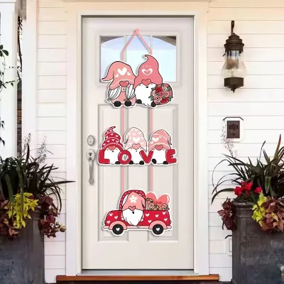 Valentines Day Door Decor Heart Shaped Paper Hanging Door Sign for Valentine Decoration Home Wall Valentines Day Decorations