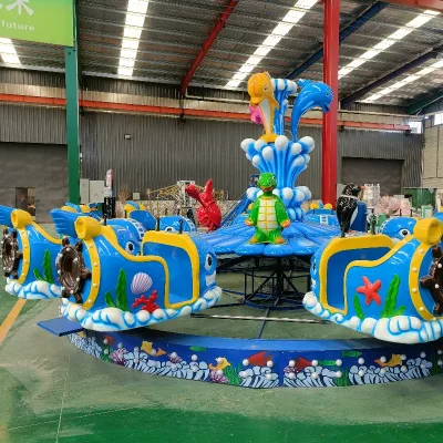Attractive Cheap Little Shark Island Rides Children Rotary Turntable Rides Amusement Equipment Family Rides