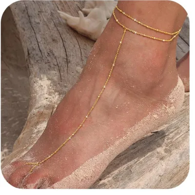 Fashion Women's Multi-layered Personalized Design Y-shaped Chain Stainless Steel Foot Chain Factory Wholesale
