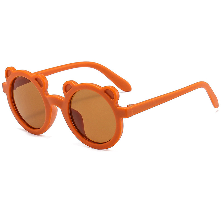 Cute Round Bear Kids Sunglasses Boys and Girls Baby Candy Color Sunglasses CE Certificate Glasses