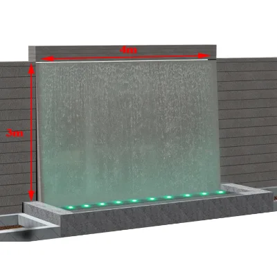 FREE DESIGN Outdoor Decoration Swimming Pool LED Light Wall Waterfall
