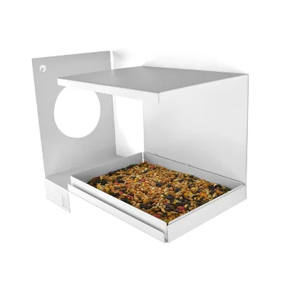 JH-Mech Anti-Spill Pull-Out Tray Wall-Mounted Space-Saving Style Round Entry Bird-Proof Design Large-Capacity Bird Feeder