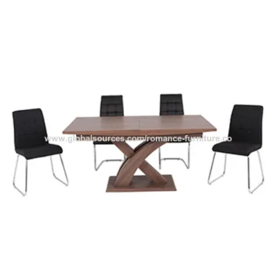 Extended dining table, wooden MDF attend paper, modern style