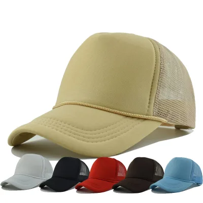 2025 Hot Sale Fashionable Summer Light Plate Baseball Cap Perfect Trucker Hat with Breathable Mesh and Rope Wholesale