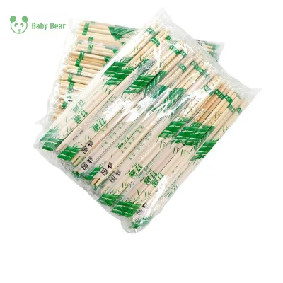 Disposable Biodegradable 23cm Round Chopsticks, Western Bamboo Products Opp Bag Custom Printing
