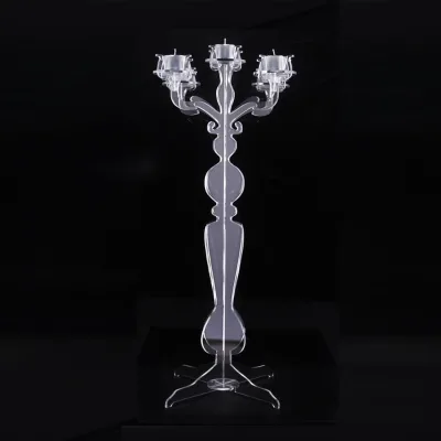 New Style Lucite Crystal Candelabra Candle Holder Stand for Wedding/Plexiglass Acrylic Party Candle Stand