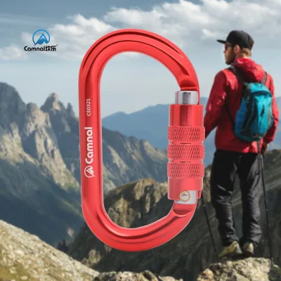 Camnal 25kN Heavy Duty Caribeaners D-Shaped Auto Locking Rock Climbing Carabiner for Swing Rescue