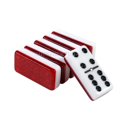 Red Double Layers Domino Electrique Professional Domino Set Arylic Double 9 Domino Set Custom for Indoor Educational Game