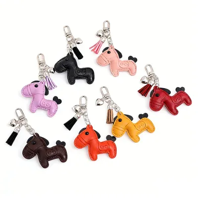 New Year's Festive Year of the Horse Luxury Fashion Leather Bag Durable Hanging Gifts Exquisite Small Cute Dolls Bag Charm