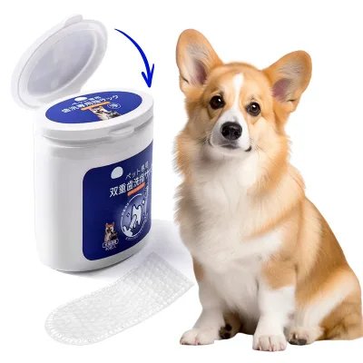 Factory Supply Portable Dog Cat Oral Care Wipes Pet Teeth Cleaning Finger Wipes