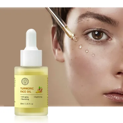 Private Label Turmeric Facial Serum Brightening Anti Wrinkle Organic Whitening Face Oil Face Serum