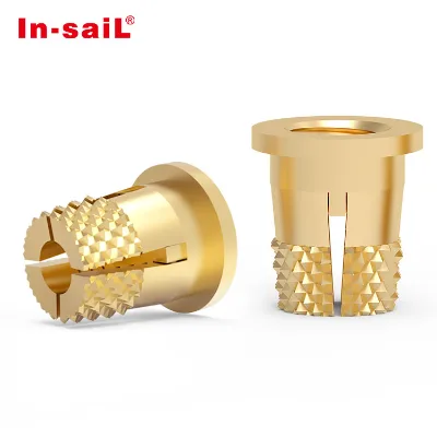 Headed Slotted Brass Knurled Expansion Inserts Threaded Nut for Laptops