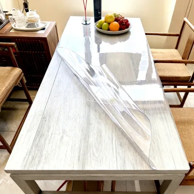 BAIJIA Super Clear Nonwoven PVC Color Film Tablecloths Oilproof Waterproof Disposable Patchwork with Soft Transparent