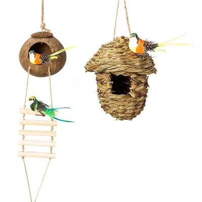 Straw Bird Nest Breeding Box Rutin Chicken Nest Bird Nest Pet Supplies Garden Decoration Bird Cage