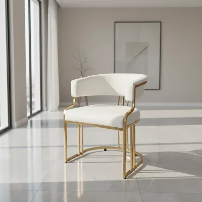 Genuine Leather Home Office Chair, Comfortable Vanity Chair, Girls' Makeup Chair with Armrests, Manicure Chair, Customer Chair
