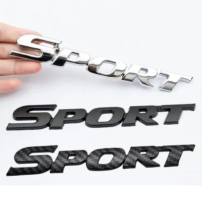 ABS Sports Car Emblem Carbon Fiber Texture  SPORT Car Badge