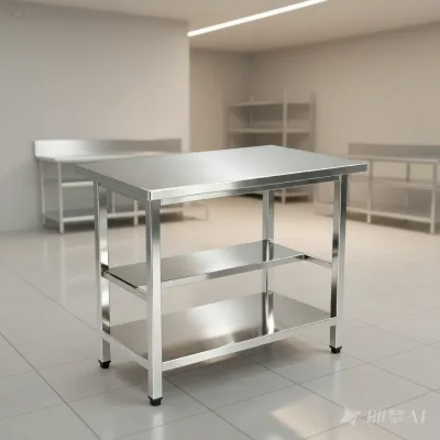 Chujuren Workshop Detachable Assembly Stainless Steel Working Bench Polished Finish 300 Kg/m Load Capacity for Food Preparation