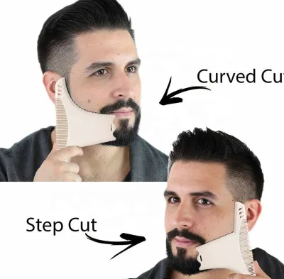 Beard Shaping Tool Multi-liner Beard Shaper Template Comb ABS White Mustache Sideburns Stencil Lineup for Jaw Cheek Neck Line