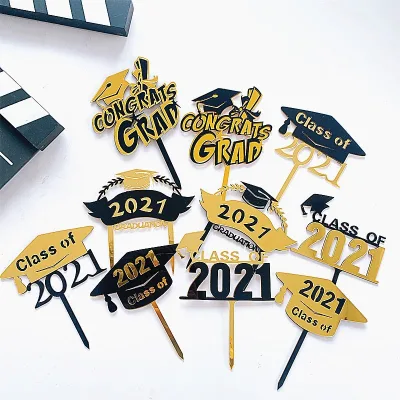 Happy Graduation Acrylic Cake Topper Picks Party Cake Decoration